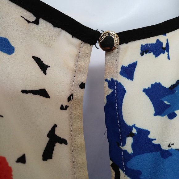 Vince Camuto Nautical Bloom Women's Cold Shoulder Multicolor Blouse Top- Size S - Picture 4 of 9